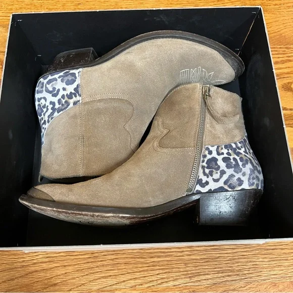 Golden Goose Young Boots in Tobacco Suede- Ice Leopard, Size 40 - Picture 11 of 12